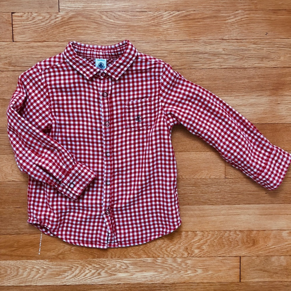 Petit Bateau Boys’ Check Shirt Size 4Y